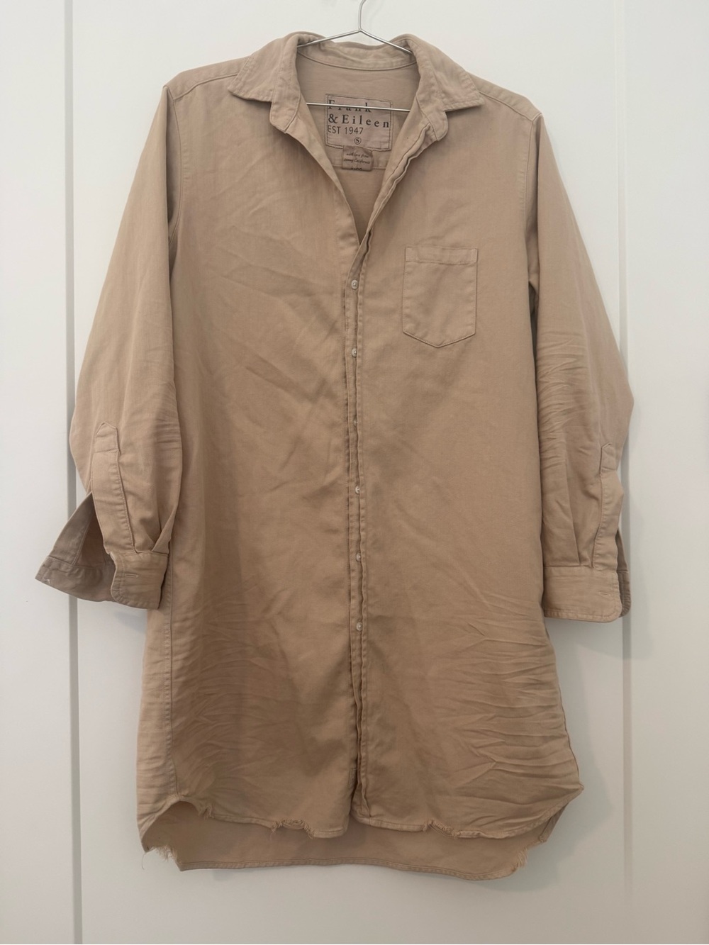 Frank & Eileen Light Tan Button-Front shirtdress